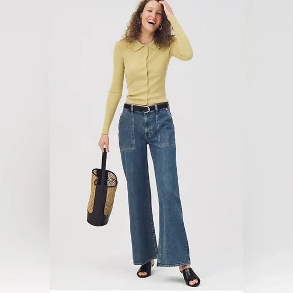 J.Crew Camp-pocket wide-leg jean in Elaine Wash 28